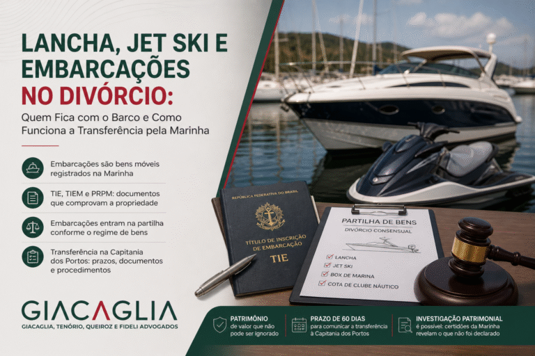 Lancha, Jet Ski e Embarcações no Divórcio: Quem Fica com o Barco e Como Funciona a Transferência pela Marinha