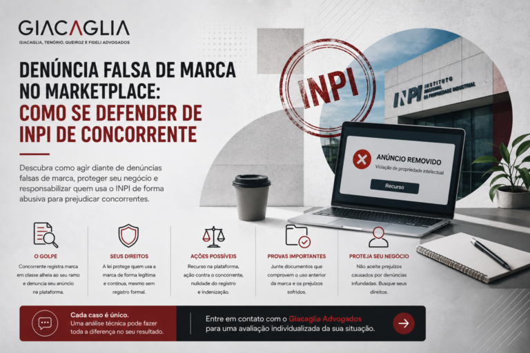 Denúncia falsa de marca no marketplace: como se defender de INPI de concorrente